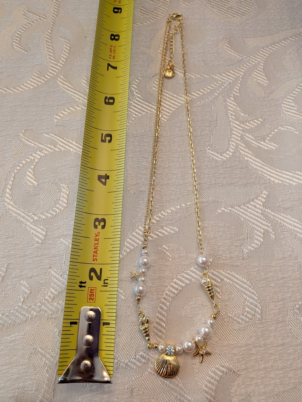 Mayamar 24k Gold-plated Shells and Pearls Necklace & Gift Bag - Picture 5 of 6